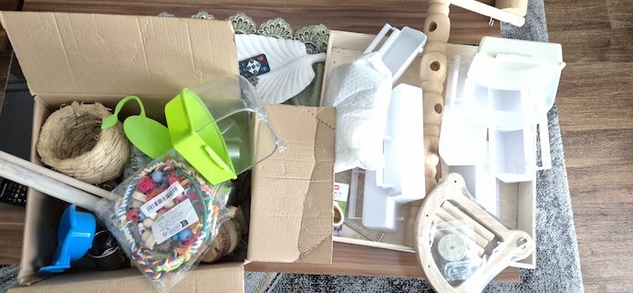 Wellensittich 6 mit Käfig und Zubehör