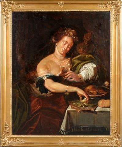 Ölgemälde Janssens Abraham ( Antwerpen 1575 - 1632) zugeschrieben.