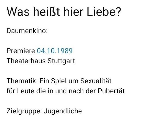 WAS HEISST HIER LIEBE