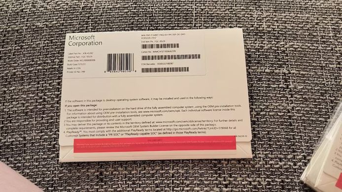 Windows 11/10 orginal dvd mit orm key