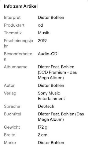 Dieter Bohlen (3CD Premium - das Mega Album) | Box-Set |