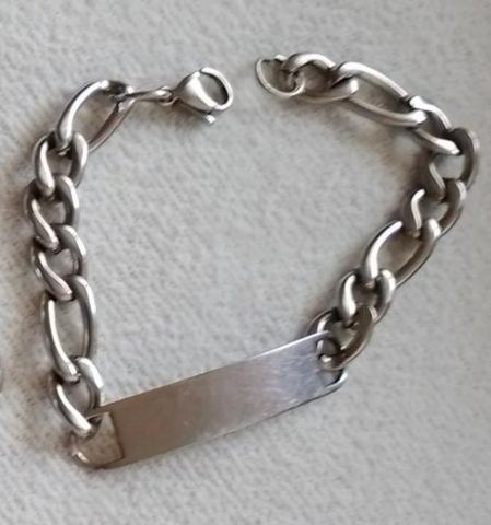 Namensarmband ohne Gravur, 20 cm Panzerband