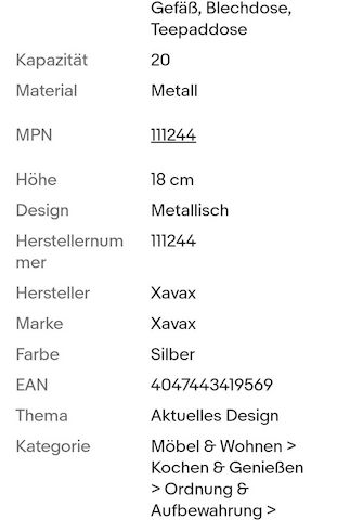 Kaffeepaddose Vorratsdose Paddose für 20x Senseo Tchibo Kaffeepads Dose Pad Box