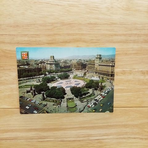 Postkarte-Barcelona-Catalogne Platz.