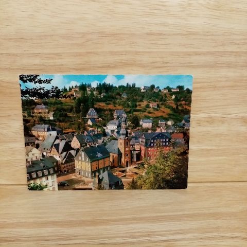 Postkarte-Monschau in der Eifel.