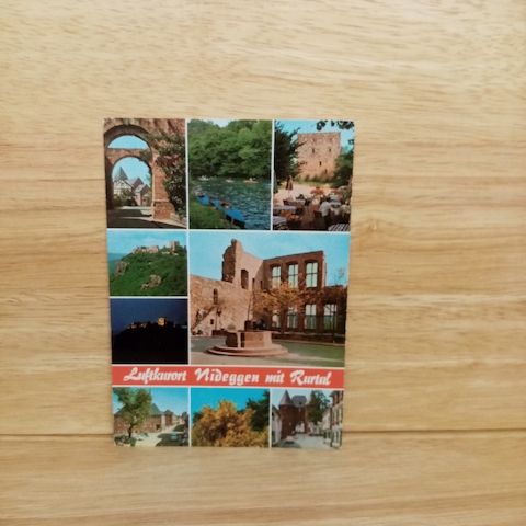 Postkarte-Nideggen mit Rurtal.