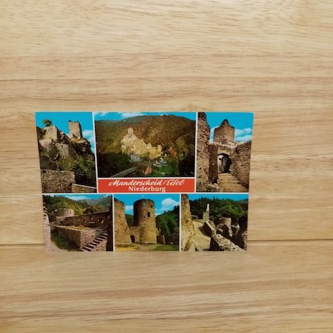 Postkarte-Manderscheid in der Eifel, Niederburg.