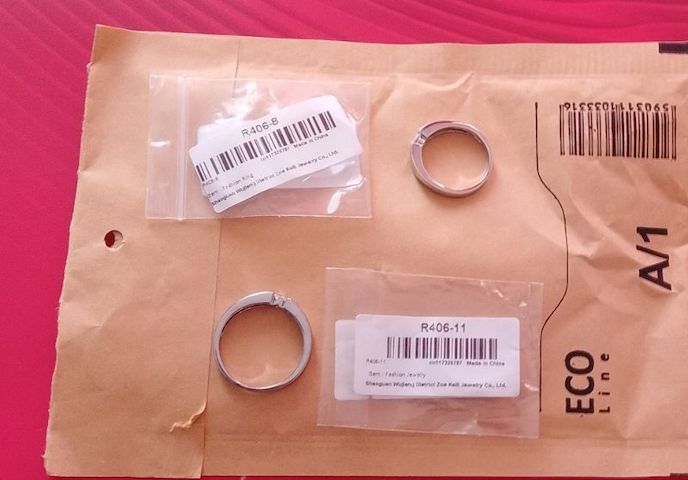 2x Ring Edelstahl Damenringe Eheringe Verlobungsringe Freundschaftsring