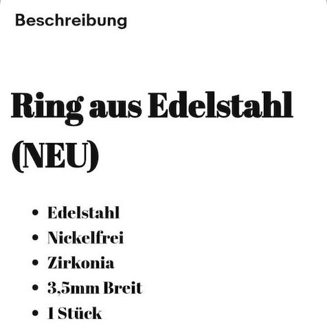 2x Ring Edelstahl Damenringe Eheringe Verlobungsringe Freundschaftsring