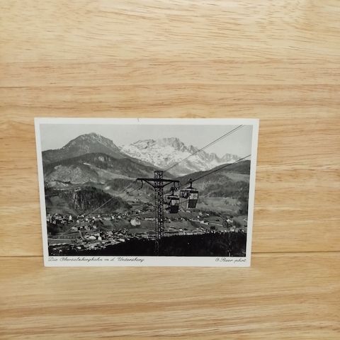 Postkarte-Die Obersalzbergbahn mit Unterberg.