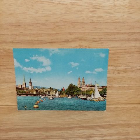 Postkarte-Zürich, Blick auf die Quaibrücke.