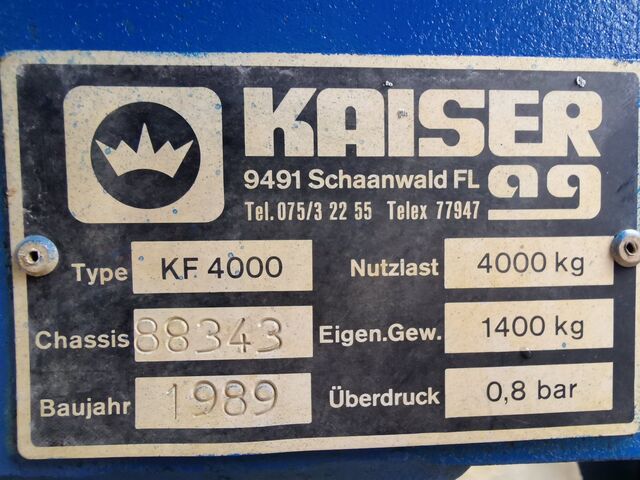 Kaiser KF4000 Güllefass Güllefass  4000kg Nutzlast TRAUMZUSTAND