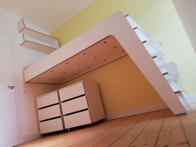 Hochbett Weiss, für 1x2m Matratze