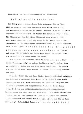 Weisse Rose – Dauerausstellung, weltweit einzigartig und einmalig (zu verschenken)