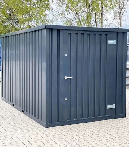 Lagercontainer Lagerschuppen Container Gartenhaus Gerätelager Anthrazit 3m