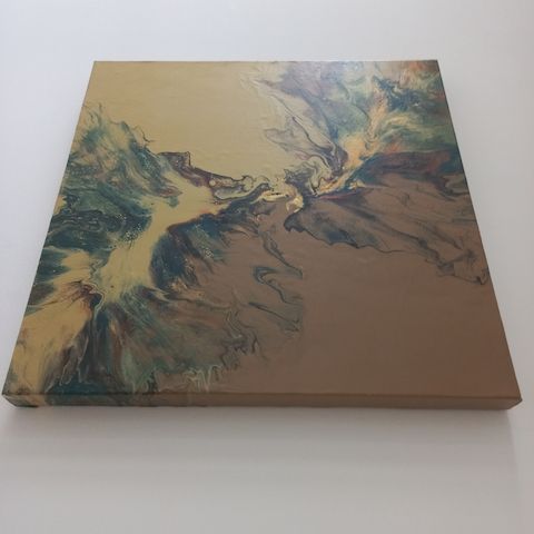 Einzigartiges Pouring Gemälde–Handgemalte Acrylkunst auf Leinwand