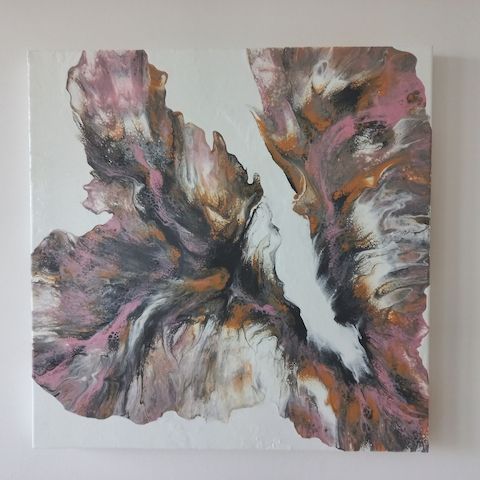 Kunst in Bewegung – Abstraktes Pouring Gemälde, handgemalt