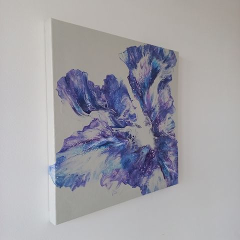 Einzigartiges Pouring Gemälde–Handgemalte Acrylkunst auf Leinwand