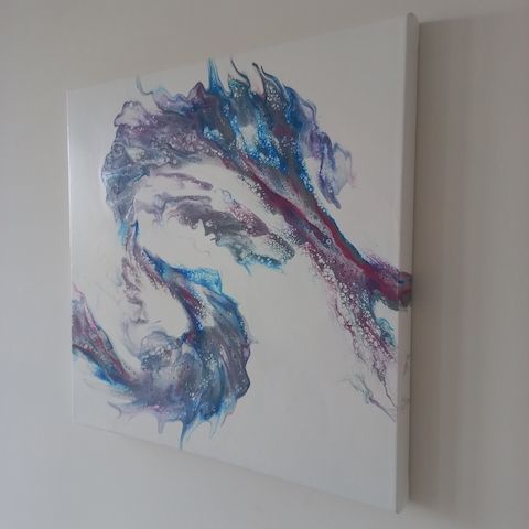 Moderne Wandkunst – Abstraktes Bild in Dutch Pouring Stil