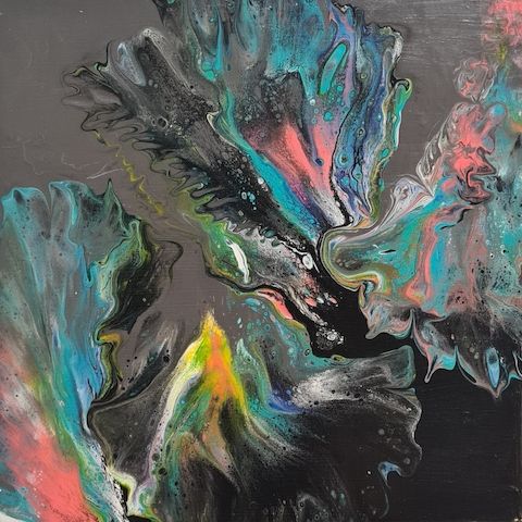 Moderne Wandkunst – Abstraktes Bild in Dutch Pouring Stil