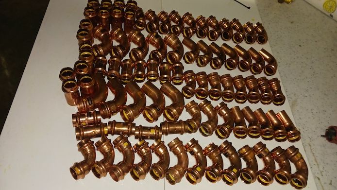 Konvult 83 Stück Viega Profipress-G 22 28mm Pressfittings Kupfer Fittings mit SC-CONTUR und V-Contur