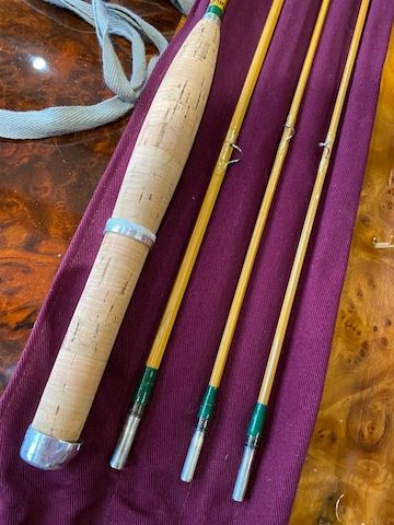 Hardy Marvel 7 1/2ft Palakona Bambus Fliegenrute 3-teilig 2 Spitzen mit Lederrohr Hardy Marvel 7 1/2ft Palakona Bambus Fliegenrute 3-teilig 2 Spitzen mit Lederrohr