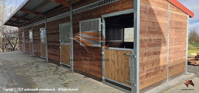 Pferdestall bauen & Außenbox und Pferdebox und Offenstall, Weidehütte Top - Offenstall kaufen