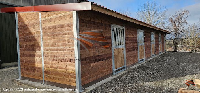 Pferdestall bauen & Außenbox und Pferdebox und Offenstall, Weidehütte Top - Offenstall kaufen