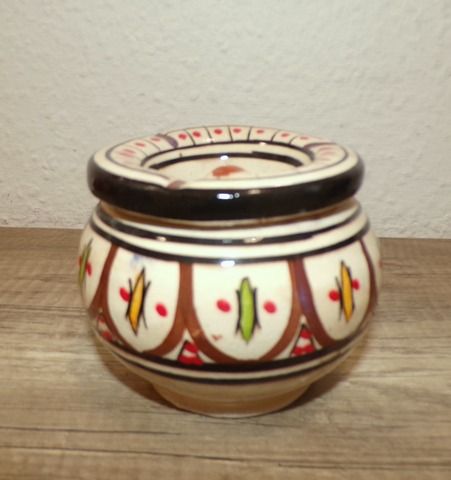 Orientalischer Marokkanischer Aschenbecher Handbemalt Unikat Marokko Orient Fes