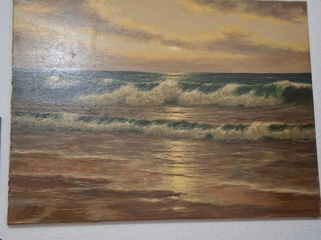 Ölbild " Wellen " von Steffens ohne Bilderrahmen