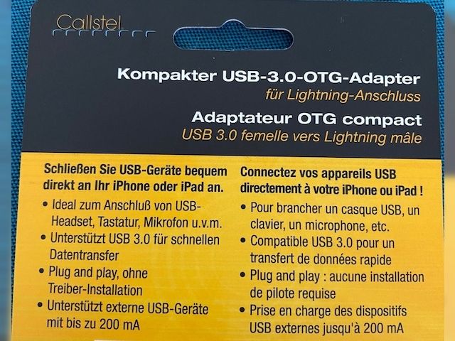 Adapter für IPhon /IPad