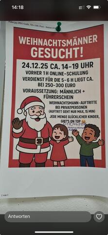 Weihnachtsmänner gesucht (bezahlt)