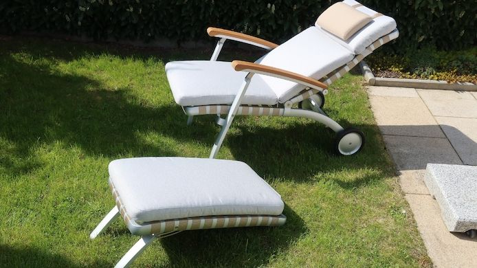 GARPA Teak alu Outdoor Garenmöbel tisch 6 Stühle 1 x Deck chair