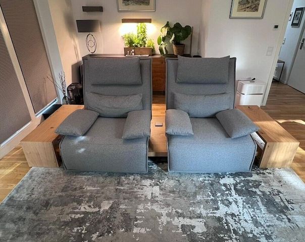 KOINOR - Epos 2 Zweisitzer Sofa Echtholzfurnier Balkeneiche mit Beistelltischen