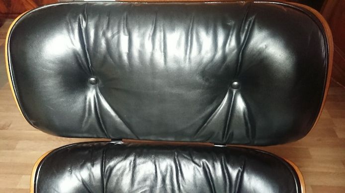 Lounge Chair Palisander  Leder schwarz Eames