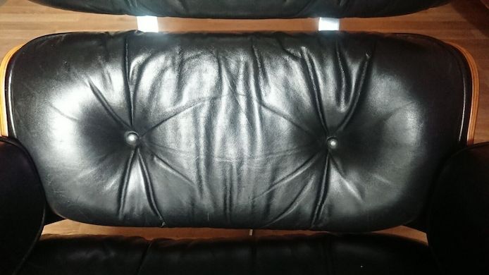 Lounge Chair Palisander  Leder schwarz Eames