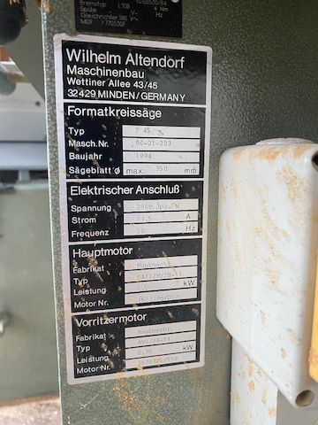 Altendorf F45 Formatkreissäge