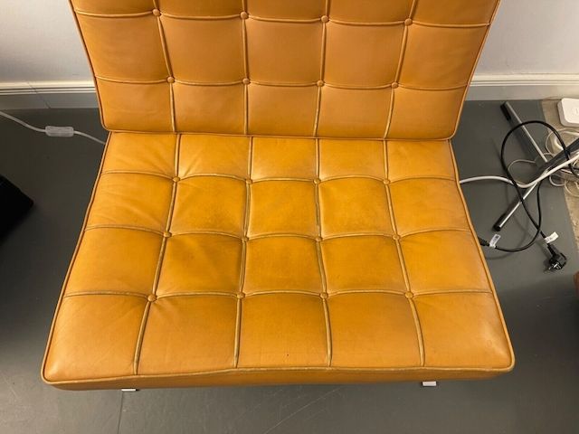 Barcelona chair Leder hellbraun Knoll International Mies Van der Rohe