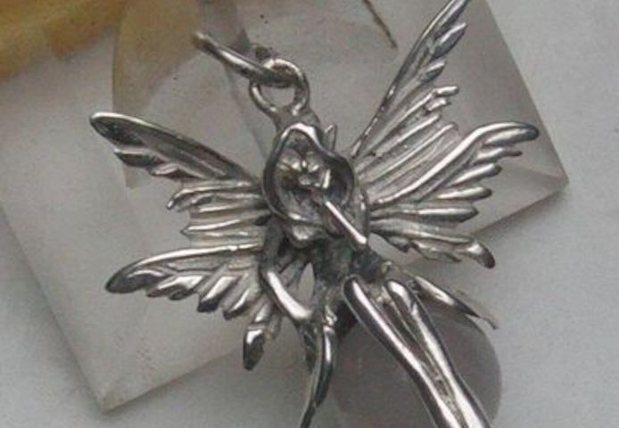 Engelanhängermassiv 925 Silber, Rosenquarz