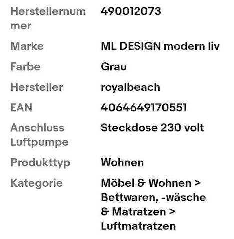 2 Personen Luftbett Luftmatratze selbstaufblasend Reisebett mit Pumpe Gästebett