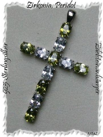 Kreuzanhänger, 925 Silber mit gefassten Zirkonia