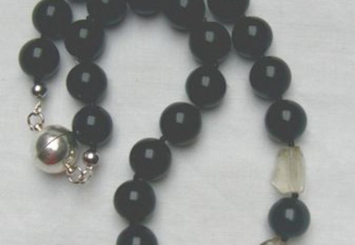 Edelsteinkette, Adlerachat kombiniert mit Lemmonquarz