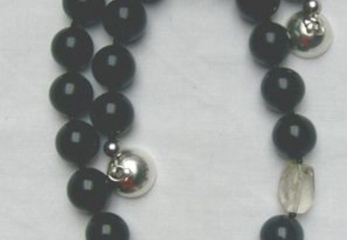 Edelsteinkette, Adlerachat kombiniert mit Lemmonquarz