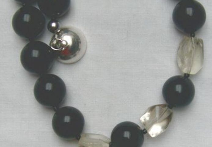 Edelsteinkette, Adlerachat kombiniert mit Lemmonquarz