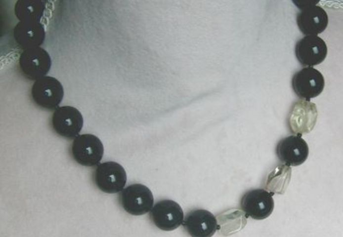 Edelsteinkette, Adlerachat kombiniert mit Lemmonquarz