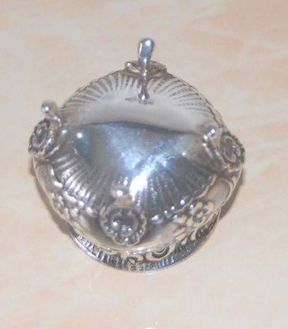 Antik: Zuckerdose mit Zange Albert Bodemer 835 Silber