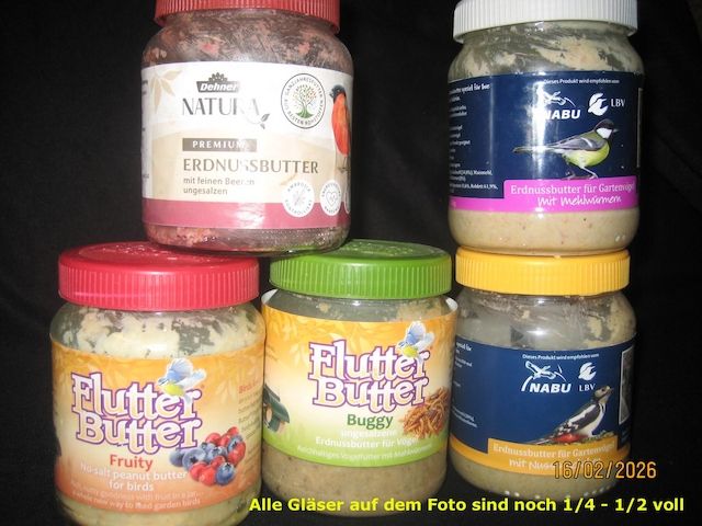 Wildvogelfutter, Meisenknödel, Erdnussbutter, Nüsse, SB-Kerne, Cashewkerne