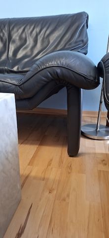 Schwarze Ledersofa 2-5 Sitzer ital. Design