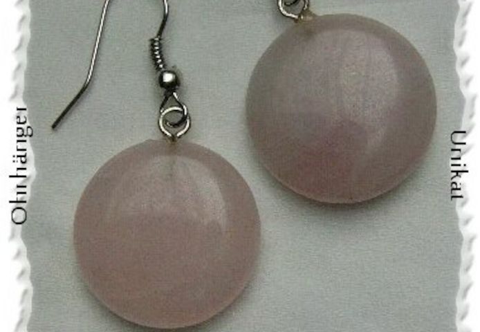 Ohrringe, Rosenquarz, kleisam und chic