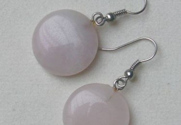 Ohrringe, Rosenquarz, kleisam und chic